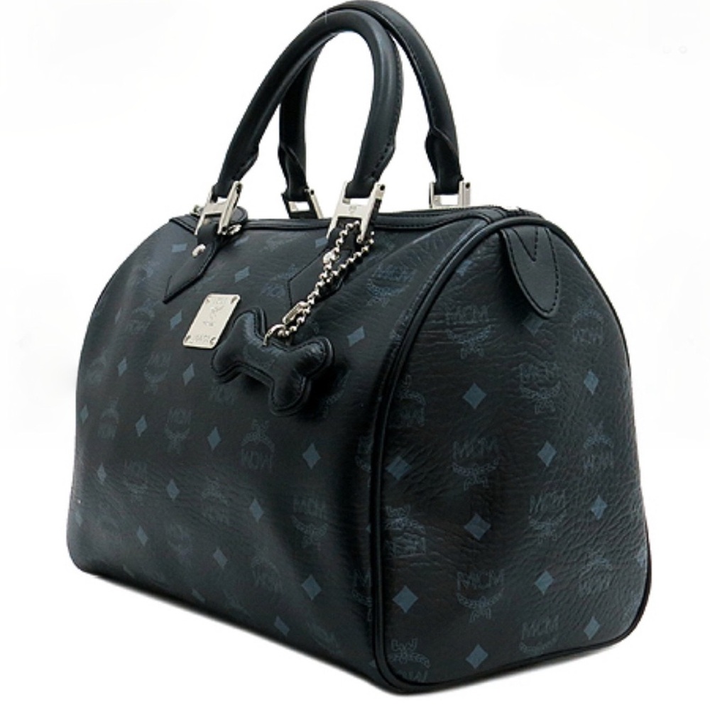 MCM VISETOS DOG BONE BOSTON LEATHER BAG - Picture 2 of 7